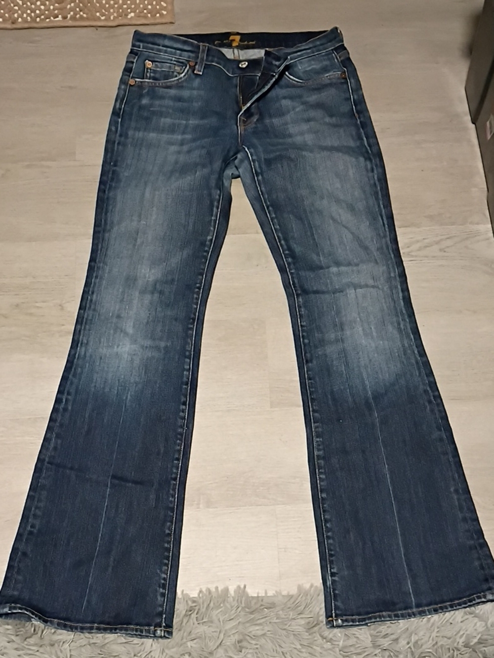 7 For All Mankind Women's Dark Blue Flare Jeans